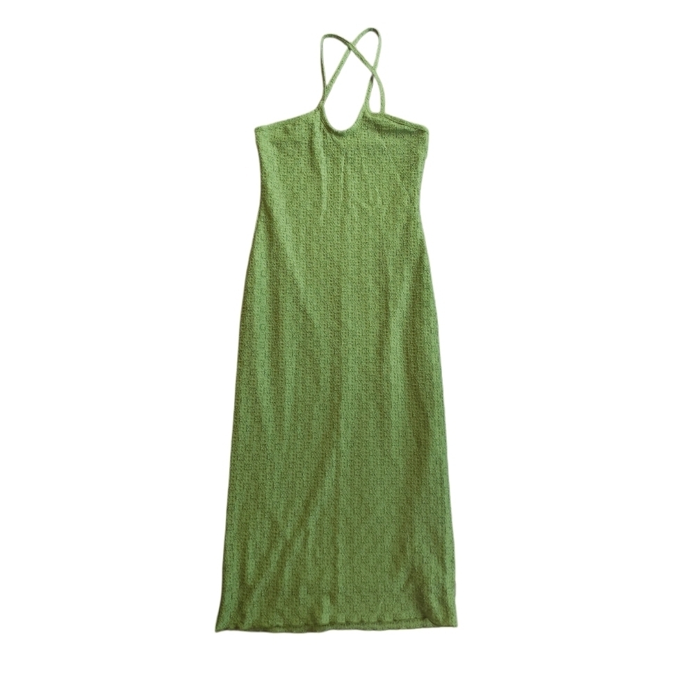 TOPSHOP Green Halter Midi Dress Size Small